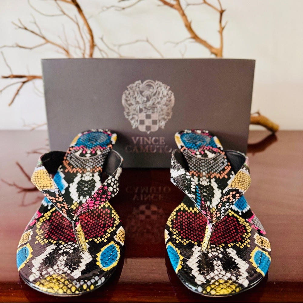 Vince Camuto Multicolor Snake Print Sandals